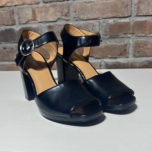 Nine West Y2K block peep toe heels